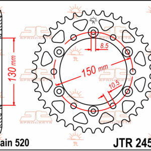 JT ZĘBATKA TYLNA 4309 45 HONDA NX 650 '88-'90 (430945JT) (ŁAŃC. 520)