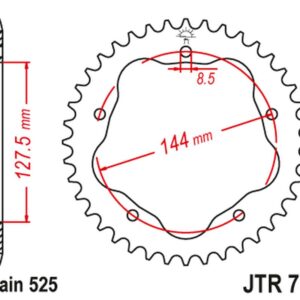 JT ZĘBATKA TYLNA 4320 36 DUCATI 848/916/996/1000/1100 (POTRZEBNY ADAPTER JTA750B) (432036JT) (ŁAŃC. 525)