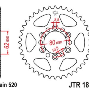 JT ZĘBATKA TYLNA 4324 37 YAMAHA TDR 125 '93-'99 (432437JT) (ŁAŃC. 428) NA ZAMÓWIENIE