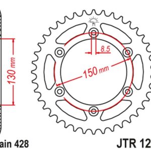JT ZĘBATKA TYLNA 4325 51 HONDA VT 250 F '89-90', CBR 250 RR '89-00' (JTR1244.51)*(ŁAŃC.428) NA ZAMÓWIENIE