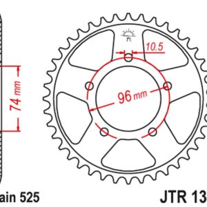 JT ZĘBATKA TYLNA 4343 42 HONDA CBR 400 (NC23) (434342JT) (ŁAŃC.525)NA ZAMÓWIENIE