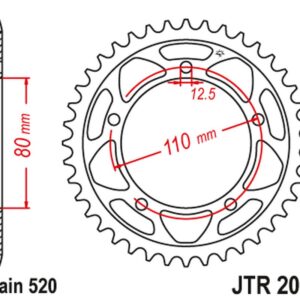 JT ZĘBATKA TYLNA 4350 42 TRIUMPH 865 AMERICA/AMERICA LT/SPEEDMASTER '14-17' (435042JT) (ŁAŃC520)
