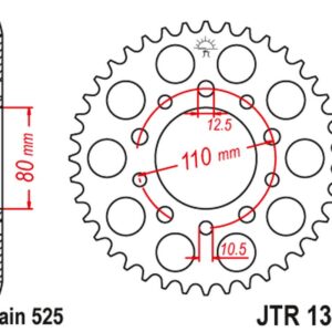 JT ZĘBATKA TYLNA 4350 45 HONDA VT 600C SHADOW '90-'07, XRV 750 AFRICA TWIN '93-'03 (435045JT) (ŁAŃC. 525)