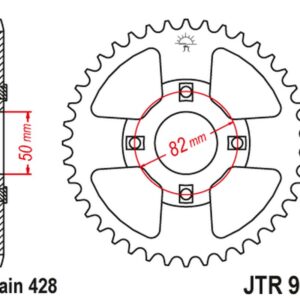 JT ZĘBATKA TYLNA 4351 45 HONDA XR 100 '81-84 (435145JT) (STD.-5) (ŁAŃC.428) NA ZAMÓWIENIE