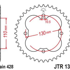 JT ZĘBATKA TYLNA 4355 48 HONDA TRX 90 '93-19', TRX 125 '87-88' (435548JT) (ŁAŃC.428)