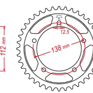 JT ZĘBATKA TYLNA 4357 47 HONDA XL1000V VARADERO '99-'13 (435747JTZBK) (ŁAŃC. 525) KOLOR CZARNY