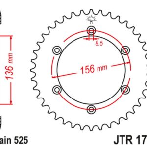 JT ZĘBATKA TYLNA 4365 42 SUZUKI DR 650 SE '96-'12 (436542JT) (ŁAŃC. 525)