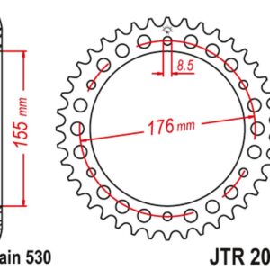 JT ZĘBATKA TYLNA 4392 44 TRIUMPH 900/955/1000 (+1) (439244JT) (ŁAŃC. 530)
