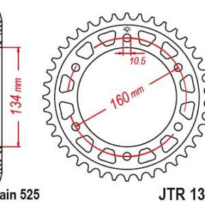 JT ZĘBATKA TYLNA 4405 40 HONDA CBR 1000RR 17-23 (SC77), CBR 1000SP 17-19 (JTR1317.40)* (ŁAŃC. 525)