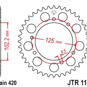 JT ZĘBATKA TYLNA 4406 59 APRILIA RX 50 FACTORY E4 2T LC '18 (440659JT) (ŁAŃC.420)