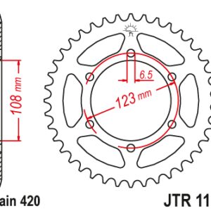 JT ZĘBATKA TYLNA 4412 59 APRILIA SX 50 -18-19 (441259JT) (ŁAŃC.420)