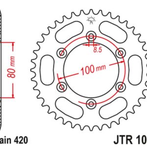 JT ZĘBATKA TYLNA 4429 48 RIEJU 50 SPIKE '02-05', TANGO '03-05' (442948JT) (ŁAŃC.420)