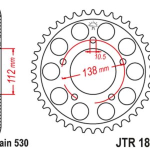 JT ZĘBATKA TYLNA 4448 50 YAMAHA R6 '99-'02 (444850JT) (ŁAŃC. 530)
