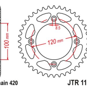 JT ZĘBATKA TYLNA 4453 50 BETA 50 RR ENDURO / ENDURO RACING / ENDURO SPORT '18-'19 (445350JT) (ŁAŃC. 420)
