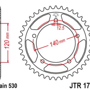 JT ZĘBATKA TYLNA 4459 43 SUZUKI GSX 1400 '01-'08 (445943JT) (ŁAŃC. 530) (+2)