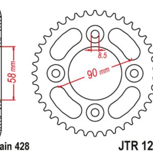 JT ZĘBATKA TYLNA 4462 35 HONDA 110 WAWE/ASTREA GRAND '12-18', 125 INNOVA/SUPRA-X '03-18', SYM VF 125 (446235JT) (ŁAŃC.428) NA ZAMÓWIENIE