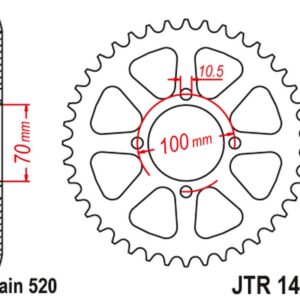 JT ZĘBATKA TYLNA 4465 50 KAWASAKI KLT 200/250 '82-85' (446550JT) (ŁAŃC.520) NA ZAMÓWIENIE