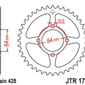 JT ZĘBATKA TYLNA 4467 49 SUZUKI RV 125 VAN VAN '03-16' (446749JT) (ŁAŃC.520)