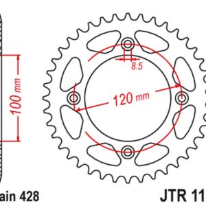 JT ZĘBATKA TYLNA 4478 63 BETA 125 RR/RE '08-20' (447863JT) (ŁAŃC. 428)