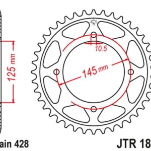 JT ZĘBATKA TYLNA 4482 56 YAMAHA XVS 125 DRAG STAR '00-04, XVS 250 DRAG STAR '01-04' (448256JT) (ŁAŃC. 428)