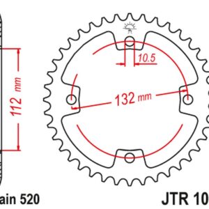 JT ZĘBATKA TYLNA 4485 38 (448538) KYMCO KXR, KXU, MAXXER, MXU 250/300 '02-'15 (ŁAŃC. 520)