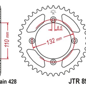 JT ZĘBATKA TYLNA 4486 49 KTM SX 85 '04-'24, 105 XC '07-'11 (448649JTZBK)* (ŁAŃC. 428) KOLOR CZARNY