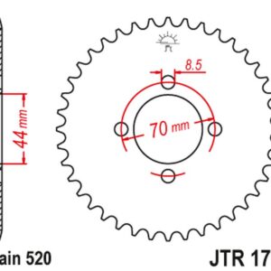 JT ZĘBATKA TYLNA 4493 24 SUZUKI LT80 QUADSPORT '89-'06 (449324JT) (ŁAŃC. 520)