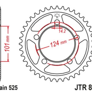 JT ZĘBATKA TYLNA 4508 41 KTM 950/990/1190 RC8 /DUKE/ SUPERMOTO (450841JTZBK) (ŁAŃC. 525) KOLOR CZARNY