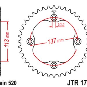 JT ZĘBATKA TYLNA 4509 35 SUZUKI LTZ 400 '09-12' (LT-Z), LTR 450 '06-10' (LT-R) (450935JT) (ŁAŃC.520)