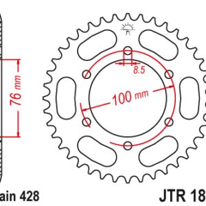 JT ZĘBATKA TYLNA 4513 52 YAMAHA YZF 125R '19-22, MT 125 15-23 (+4) (451352JT)* (ŁAŃC. 428)