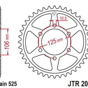 JT ZĘBATKA TYLNA 4529 44 TRIUMPH 1200 SCRAMBLER XC/XE '19 (452944JT) (ŁAŃC. 525)