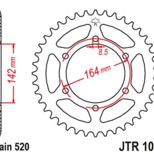 JT ZĘBATKA TYLNA 4538 46 HYOSUNG GT 250 '04-15' (453846JT) (ŁAŃC. 520)
