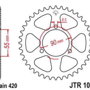 JT ZĘBATKA TYLNA 4575 47 RIEJU 50 RS2 MATRIX/PRO '03-09' NAKED '04-09 (457547JT) (ŁAŃC.420)