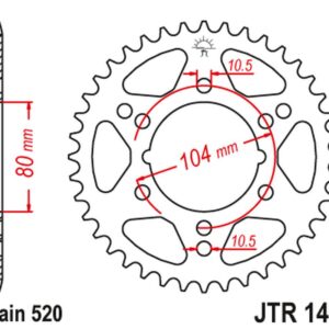 JT ZĘBATKA TYLNA 4578 40 POLARIS (457840JT) (MOŻNA STOSOWAĆ ZAMIAST 478 40 JTR478.40) (ŁAŃC. 520) NA ZAMÓWIENIE