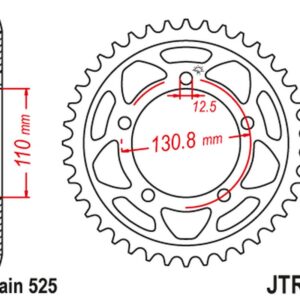 JT ZĘBATKA TYLNA 4585 45 BMW S 1000 RR '09-'11 (JTR7.45)* (ŁAŃC. 525) CZARNA