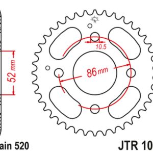 JT ZĘBATKA TYLNA 4621 31 KYMCO MXU/MXR50/150 '02-'13 (462131JT) (ŁAŃC. 520)