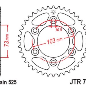 JT ZĘBATKA TYLNA 4731 43 DUCATI MULTISTRADA 950 '17-20 (473143JT) (ŁAŃC. 525)