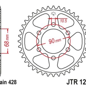JT ZĘBATKA TYLNA 4733 47 HONDA CB 125R '18-'20 (473347JT) (ŁAŃC.428)
