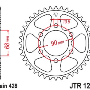 JT ZĘBATKA TYLNA 4733 48 HONDA CB 125R '18-'21 (473348JT) (ŁAŃC. 428)