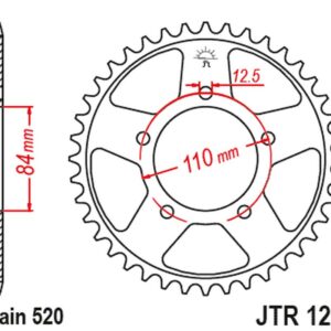 JT ZĘBATKA TYLNA 4734 36 HONDA CMX 300A REBEL 17-18 (473436JT) (ŁAŃC. 520)