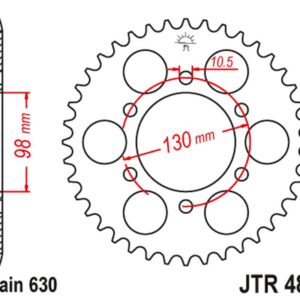JT ZĘBATKA TYLNA 483 33 KAWASAKI Z 900 '73-76' (48333JT) (ŁAŃC.630)