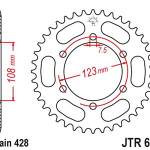 JT ZĘBATKA TYLNA 707 50 CAGIVA 50 PRIMA SUPER SPORTS 92-95 (70750JT) (ŁAŃC. 520)