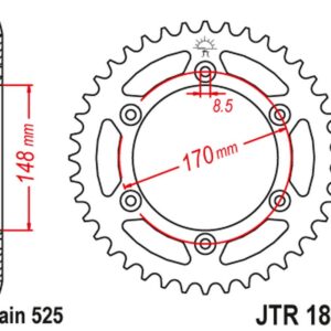 JT ZĘBATKA TYLNA 804 47 SUZUKI DR 800 BIG '94' (80447JT) (ŁAŃC.525)
