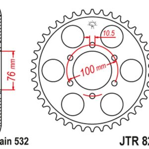 JT ZĘBATKA TYLNA 806 43 SUZUKI RF 900R '94-00 (80643JT) (ŁAŃC. 532)