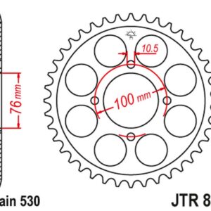 JT ZĘBATKA TYLNA 817 46 SUZUKI GSX 600F '85-88 (81746JT) (ŁAŃC. 530)