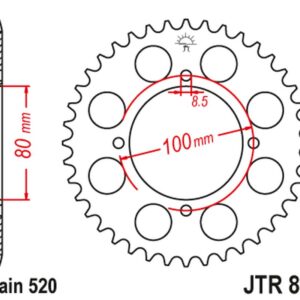 JT ZĘBATKA TYLNA 819 37 SUZUKI RG 250 '83-84 (81937JT) (ŁAŃC. 520)