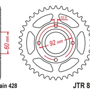 JT ZĘBATKA TYLNA 838 39 YAMAHA RD 125 '75-81, RD 200 '78-81 (83839JT) (ŁAŃC. 428) NA ZAMÓWIENIE