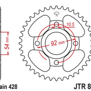 JT ZĘBATKA TYLNA 843 44 YAMAHA SR 185 '81-82 (84344JT) (ŁAŃC. 428)