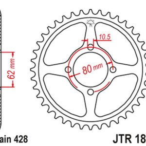 JT ZĘBATKA TYLNA 843 54 YAMAHA TT-R 125 '02-21' (84354JT) (ŁAŃC.428)