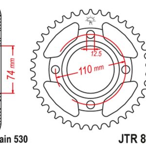 JT ZĘBATKA TYLNA 854 41 YAMAHA XS 250 '80-82, XS 500 '78-80 (85441JT) (ŁAŃC. 530)